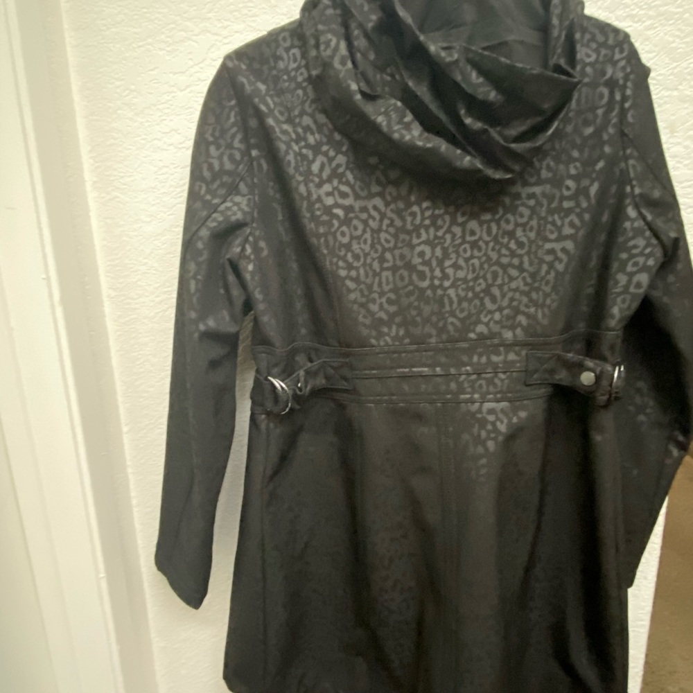 Michael Kors black leopard print rain coat